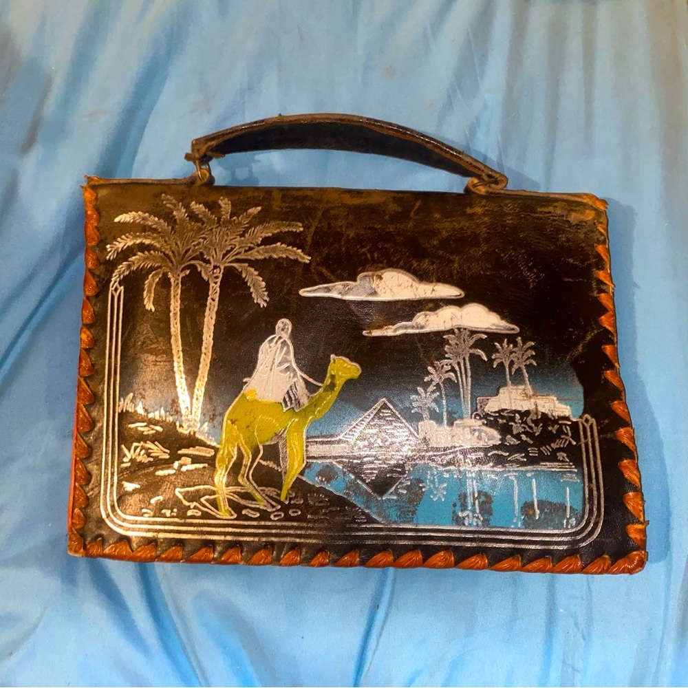 Handmade one of a kind handmad leather bag vintage